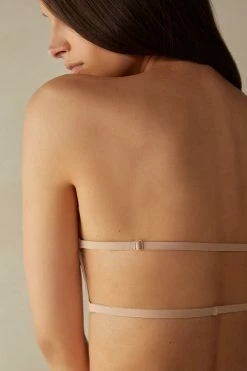 Promo ✨ Intimissimi 👩 Women Stick-On Bandeau Plunge Bra With Graduated Cups Black 😍