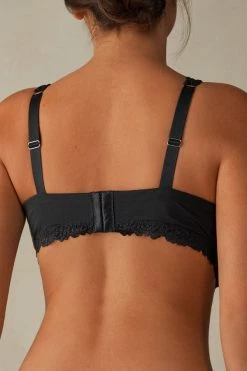 Deals 🤩 Intimissimi 👩 Women Pretty Flower Elena Balconette Bra Silk Pink ✨ -panties Sales Store RI1294E019 4B BI