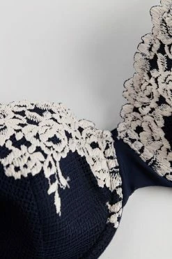 Buy 🔥 Intimissimi 👩 Women Francesca Pretty Flowers Balconette Bra Intense Blue/vanilla 😀 -panties Sales Store RI1294F347I D1