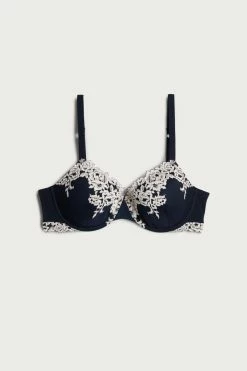 Buy 🔥 Intimissimi 👩 Women Francesca Pretty Flowers Balconette Bra Intense Blue/vanilla 😀 -panties Sales Store RI1294F347I F