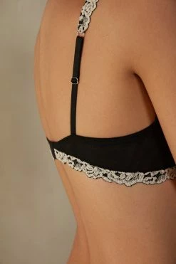 Best Sale 🥰 Intimissimi 👩 Women Giorgia Pretty Flowers Balconette Bra Intense Blue/vanilla 🧨