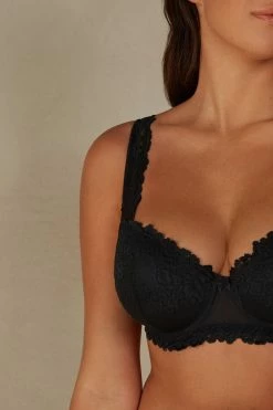 Top 10 ⭐ Intimissimi 👩 Women Pretty Flowers Sofia Balconette Bra Black 😀
