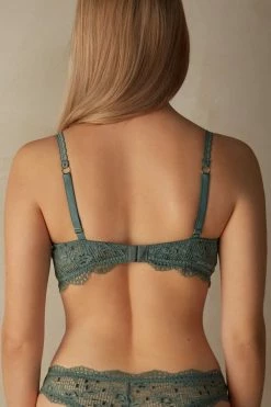 Wholesale ✨ Intimissimi 👩 Women Prairie Bouquet Sofia Balconette Bra Jade Green 🧨 -panties Sales Store RI2471S991I 4B BI