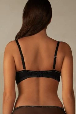 Budget 🎉 Intimissimi 👩 Women A Touch Of Light Sofia Triangle Bra Black 🎁 -panties Sales Store RI2476S019 4B BI