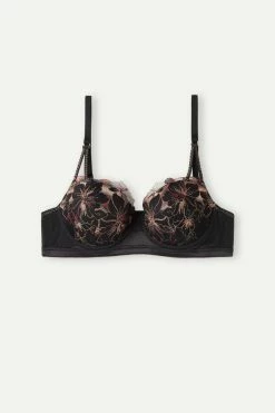 Budget 🎉 Intimissimi 👩 Women A Touch Of Light Sofia Triangle Bra Black 🎁 -panties Sales Store RI2476S019 4B F