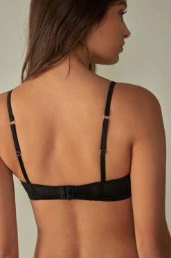 Coupon 😀 Intimissimi 👩 Women Sexy Dot Com Demi Bra Black 🛒 -panties Sales Store RID2443019 BI