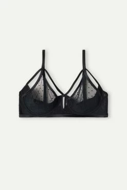 Coupon 😀 Intimissimi 👩 Women Sexy Dot Com Demi Bra Black 🛒 -panties Sales Store RID2443019 F
