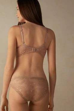 Buy 🔥 Intimissimi 👩 Women Stir The Senses Sofia Balconette Bra Soft Beige/black ⌛ -panties Sales Store RID2446867I 4B BI