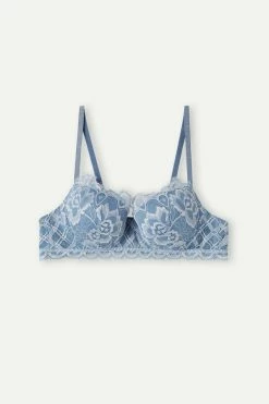 Best reviews of 😉 Intimissimi 👩 Women Floral Groove Sofia Balconette Bra Baby Blue/light Blue 😉 -panties Sales Store RID2454872I 4B F