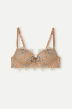Wholesale 🌟 Intimissimi 👩 Women Sofia Shift Into Neutrals Balconette Bra Neutral Beige 😉 -panties Sales Store RID2463988I F