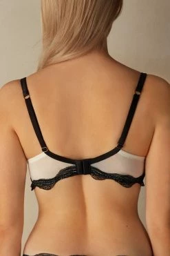 Hot Sale 😍 Intimissimi 👩 Women Delicate Love Sofia Balconette Bra Vanilla/nero ⭐ -panties Sales Store RID2466987I 4B BI