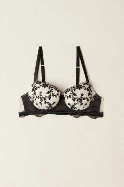 Hot Sale 😍 Intimissimi 👩 Women Delicate Love Sofia Balconette Bra Vanilla/nero ⭐ -panties Sales Store RID2466987I 4B F