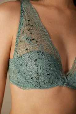 Deals 🎉 Intimissimi 👩 Women Prairie Bouquet Giorgia Balconette Bra Jade Green ✔️