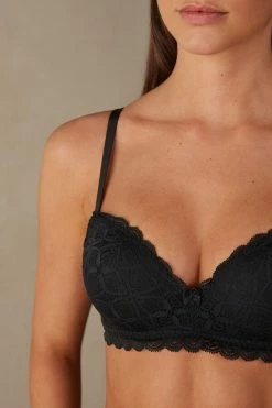 Discount 🌟 Intimissimi 👩 Women Claudia Balconette Bra In Lace Black 🤩