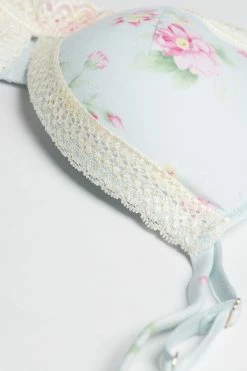 Buy 🔥 Intimissimi 👩 Women Spring Is In The Air Tiziana Triangle Bra Light Pastel Blue Floral Print 😉 -panties Sales Store RIS2453871I D1