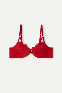 Cheapest 🥰 Intimissimi 👩 Women Silhouette D’Amour Bellissima Push-up Bra Black 🛒 -panties Sales Store RPD24429888 F