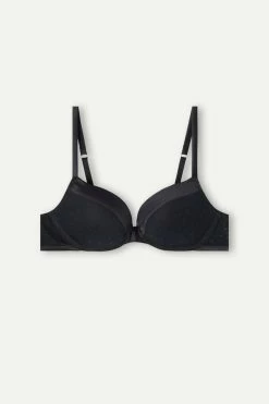 Hot Sale 👏 Intimissimi 👩 Women Sexy Dot Com Elettra Push-up Bra Black ⌛ -panties Sales Store RPD2443019 F