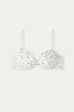 Best Sale 🔔 Intimissimi 👩 Women Little Pleasures Bellissima Push-up Bra Talc White/black 🌟 -panties Sales Store RPD24504718 F