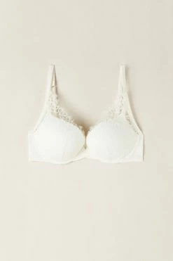Best deal ⌛ Intimissimi 👩 Women Elettra Eternal Love Push-up Bra Talc White 🛒 -panties Sales Store RPD24722127 F