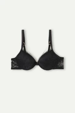 Best Sale 🤩 Intimissimi 👩 Women Luxury Treats Bellissima Push-up Bra Black ❤️ -panties Sales Store RPD2475019 F