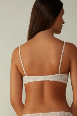 Flash Sale 😀 Intimissimi 👩 Women Bellissima Push-up Bra In Lace White 🌟 -panties Sales Store RPD96L2280 BI