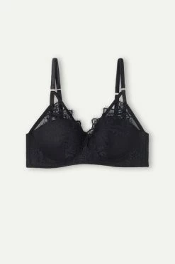 Discount 😍 Intimissimi 👩 Women Silhouette D’Amour Fabiola Push-up Bra Black 🔔 -panties Sales Store RPS2442019 F