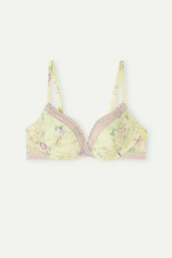 Top 10 😍 Intimissimi 👩 Women Flower Power Gioia Super Push-up Bra Pastel Yellow Floral Print ⌛ -panties Sales Store RPS2452870I F