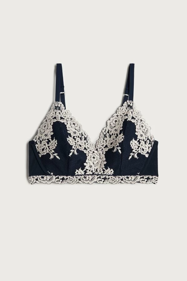 Outlet โค๏ธ Intimissimi ๐ฉ Women Lucia Pretty Flowers Triangle Bra Intense Blue/vanilla ๐ 6 Outlet โค๏ธ Intimissimi ๐ฉ Women Lucia Pretty Flowers Triangle Bra Intense Blue/vanilla ๐ - Image 4