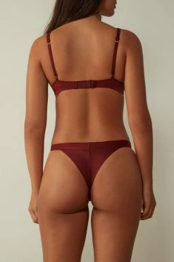 New 🎉 Intimissimi 👩 Women Romantic Life Brazilian Dark Red ⌛ -panties Sales Store SBD2440741I BI