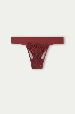 New 🎉 Intimissimi 👩 Women Romantic Life Brazilian Dark Red ⌛ -panties Sales Store SBD2440741I F