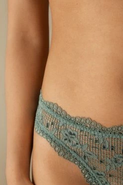 panties Sales Store 43 Coupon 💯 Intimissimi 👩 Women Prairie Bouquet Brazilian Jade Green 🛒