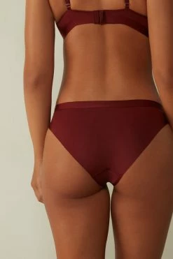 Promo 👏 Intimissimi 👩 Women Romantic Life Panties Dark Red 👍 -panties Sales Store SID2440741I BI