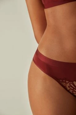 Promo 👏 Intimissimi 👩 Women Romantic Life Panties Dark Red 👍