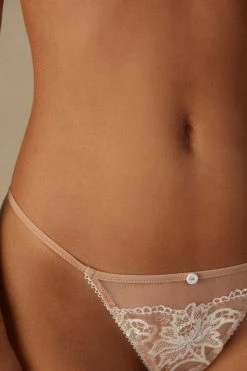 Outlet ๐ฏ Intimissimi ๐ฉ Women Lovely Day String Thong Soft Beige/talco ๐