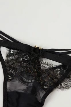 Hot Sale 😍 Intimissimi 👩 Women Your Private Party Thong Black/gold 🤩 -panties Sales Store SPD2479138J D1