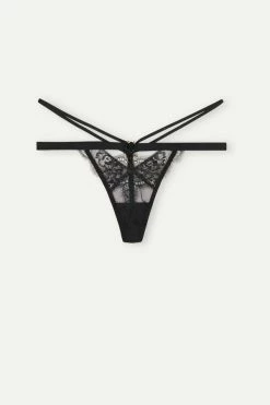 Hot Sale 😍 Intimissimi 👩 Women Your Private Party Thong Black/gold 🤩 -panties Sales Store SPD2479138J F